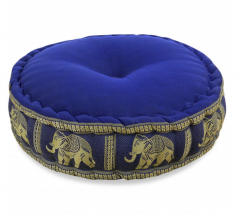 Cuscino Zafu, cuscino da meditazione, seta, oro / elefante